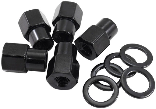 0.550" Shank Open Black Wheel Nuts - M14 x 1.50mm 0.550" Shank Open Black Wheel Nuts - M14 x 1.50mm