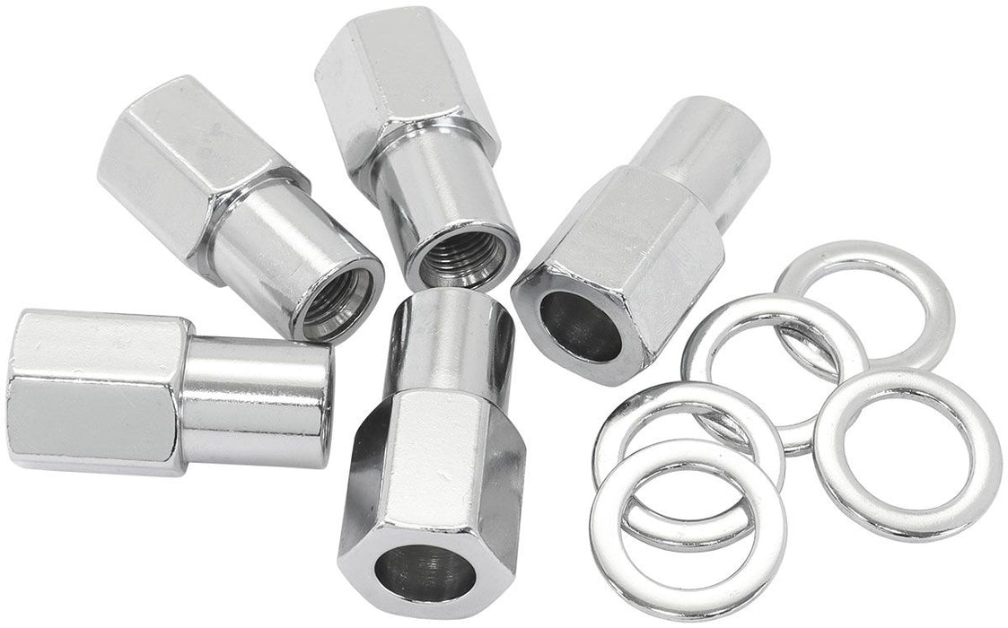 0.750" Shank Open Chrome Wheel Nuts - M12 x 1.50mm Pack of 5, Washer Seat with Shank   AF3036-7000