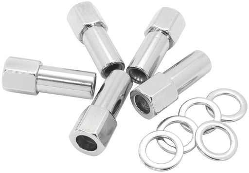 af3031-9000- 1.380" Shank OpenChrome Wheel Nuts - 7/16-20" Pack of 5, Washer Seat with Shank