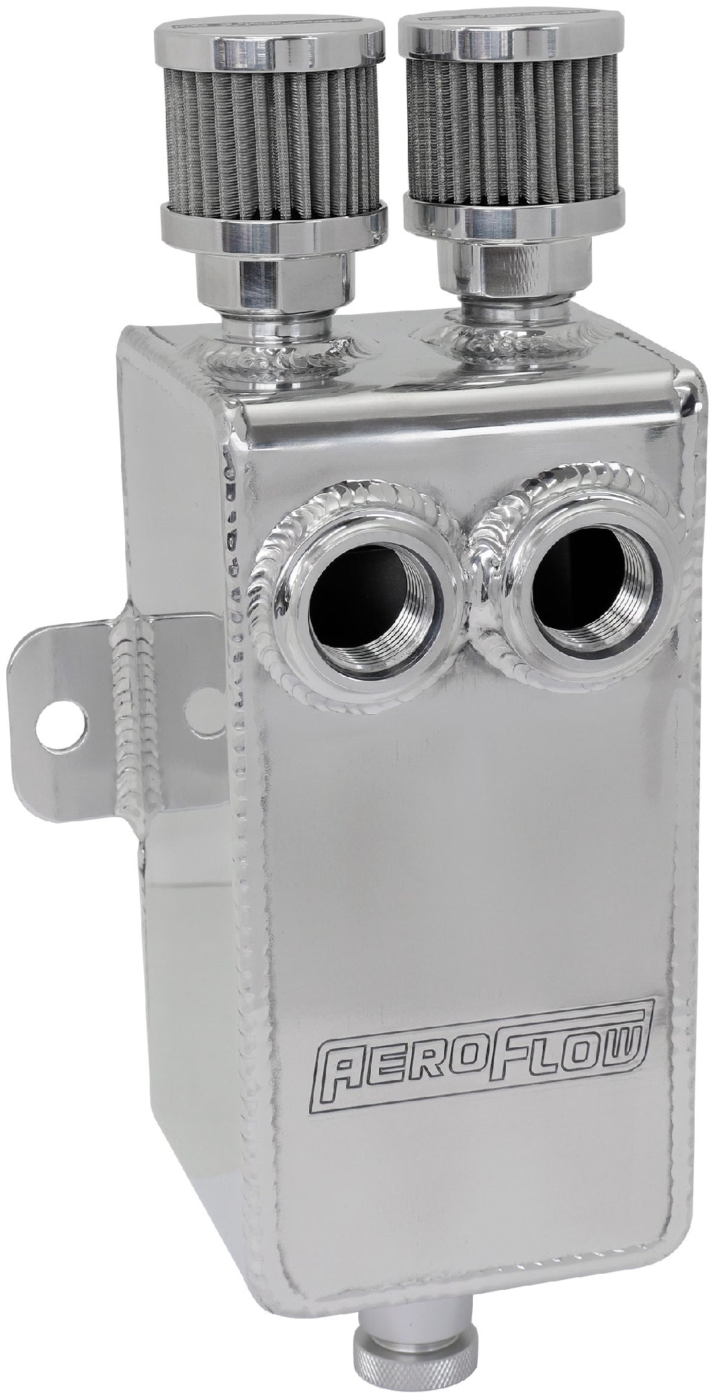 AF772020 1L UNIVERSAL DUAL BREATHER/CATCH CAN TANK POLISHED