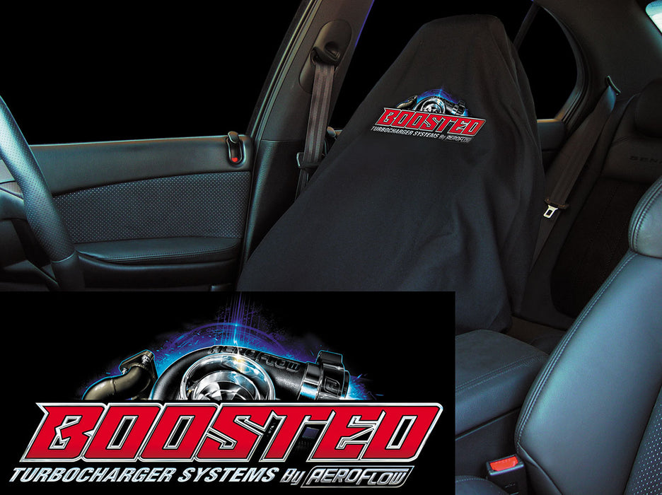 Boosted Throw Seat Cover - Black With Boosted Aeroflow Turbo Logo 