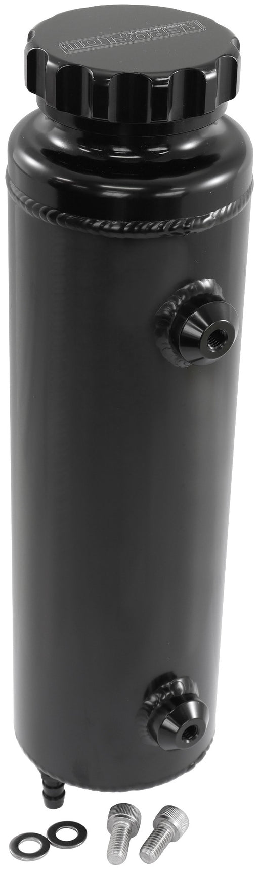 UNIVERSAL LARGE ALLOY RADIATOR OVERFLOW TANK - Black Finish 1450ml CAPACITY