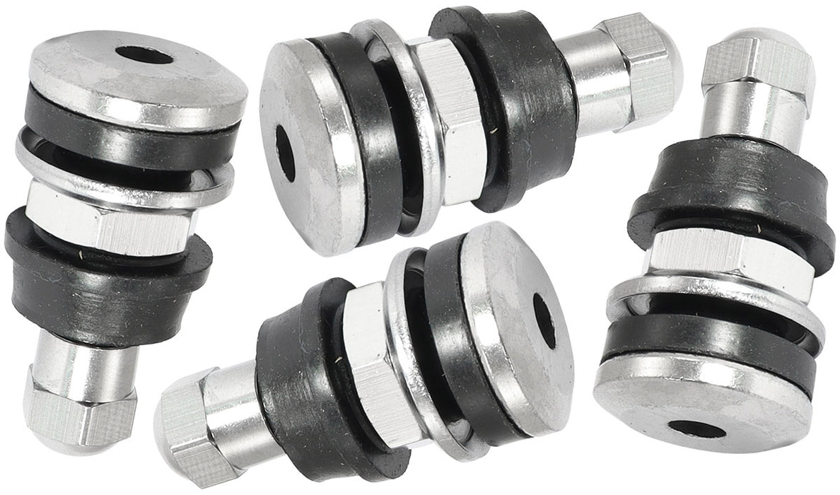 Bolt In Valve Stems - Chrome Finish, Pack of 4, suits 7/16" & 5/8" Hole