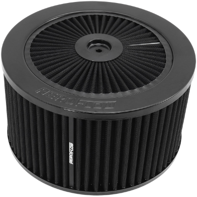 BLACK FULL FLOW 9" x 5" AIR FILTER ASSEMBLY, 5-18" NECK 