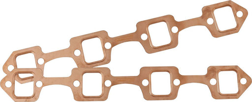 Small Block Ford Windsor Rectangle Port Copper Embossed Exhaust Gaskets Sold as a Pair, 1.200" x 1.500" Port Size 