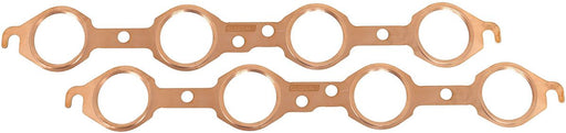 GM LS Round Port Copper Embossed Exhaust Gaskets, 1.750" Round Port Size