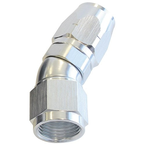 550 SERIES CUTTER ONE-PIECE FULL FLOW SWIVEL 30° HOSE END -20AN SILVER