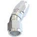 550 SERIES CUTTER ONE-PIECE FULL FLOW SWIVEL 30° HOSE END -20AN SILVER