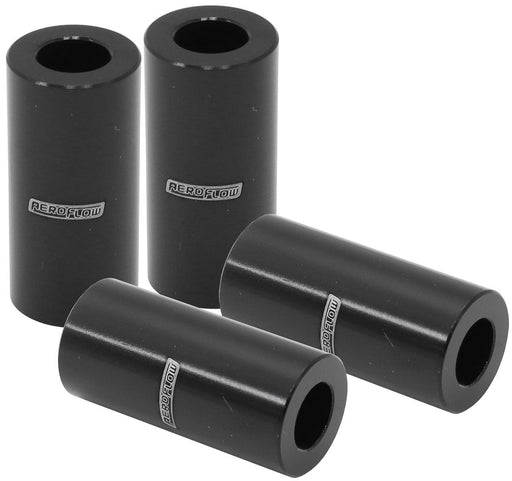 Billet Aluminium Bolt Spacers, Black M6 (1/4") I.D, 25mm(1") OAL, Sold as Pack of4 AF64-4379BLK