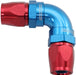 590 Series PTFE 90° Dual Hose Ends -10AN Blue/Red Finish.