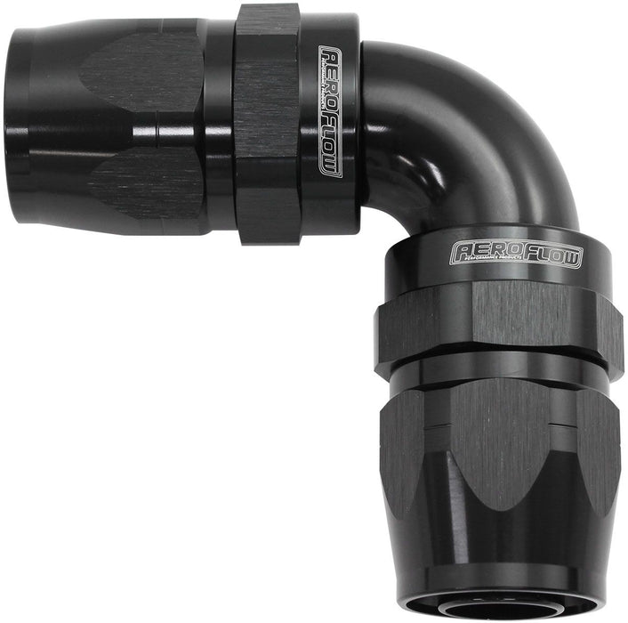 AF853-12-12BLK - AEROFLOW 90 DEG -12AN TO -12AN CUTTER FULL FLOW BLACK 