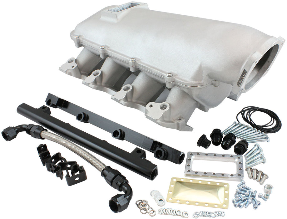 GM LS Cathedral Port Low Rise EFI Modular Intake Manifold, Natural Cast Finish Suit 102mm/105mm Throttle Body & 14mm Short Injectors