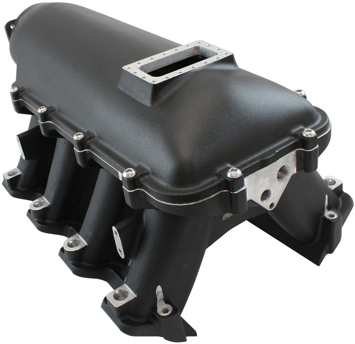 GM LS RECTANGLE PORT HI-RISE EFI MODULAR INTAKE MAINFOLD - BLACK, SUIT 102-105mm THROTTLE BODY