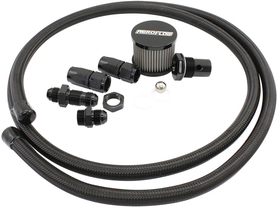 Fuel Cell Breather Kit, Universal Roll Over Vent Kit to Suit Aeroflow Fuel Cell 