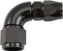 AF573-06-08DBLK-Aeroflow 200 Series Teflon Style One Piece 90 Degree Stepped Hose End -8AN to -6 Hose
