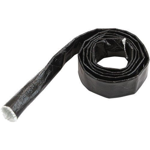 Aluminised Black Heat Sleeve - 1/4" to 1/2" I.D. and 3ft (1m) Length Withstands 500°F Direct Heat 