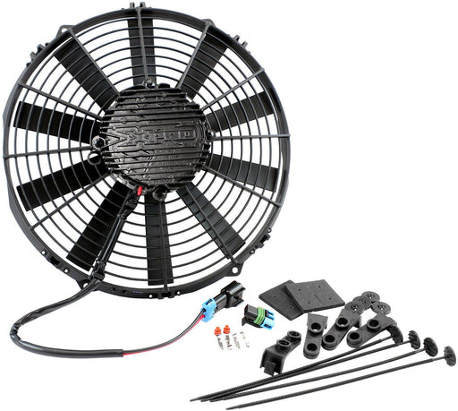 af49-1112- Aeroflow 12" Brushless Electric Fan with Straight Blades 2,100 CFM Rating. Non Reversable 