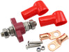 Single Red Electrical Terminal Bulkhead - M10 Stud, Positive (Red) Terminal