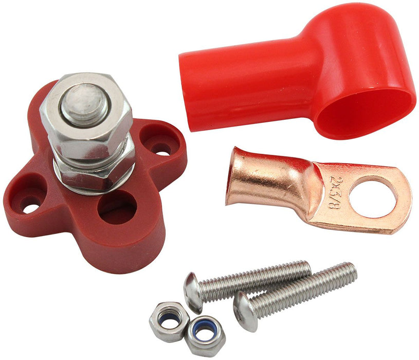 Post Terminal Blocks Single Red Post Electrical Terminal Distribution Block - M10 Stud - AF ...