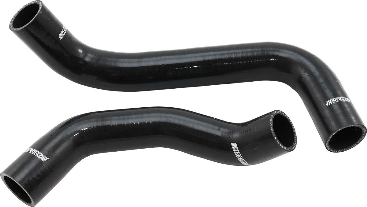 AF9280-0020-Aeroflow Ford Falcon BA, BF, FG (6 Cylinder Turbo Barra) Gloss Black Silicone Radiator Hose Kit