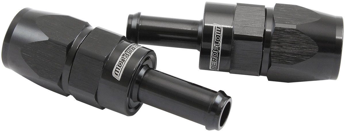AF214-06-05DBLK- 200 Series Teflon Style One Piece Straight Hose End -6AN to 5/16" Hose BarbBlack Finish. Suits 200 & 250 Series Hose