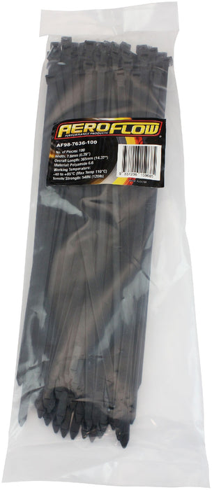 Cable Ties 7.6mm Wide x 365mm Long - 100 Pack