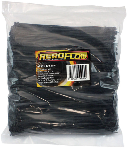 AF98-4828-1000 - AEROFLOW HEAVY DUTY CABLE TIE 4.8X280MM - 1000 PACK 