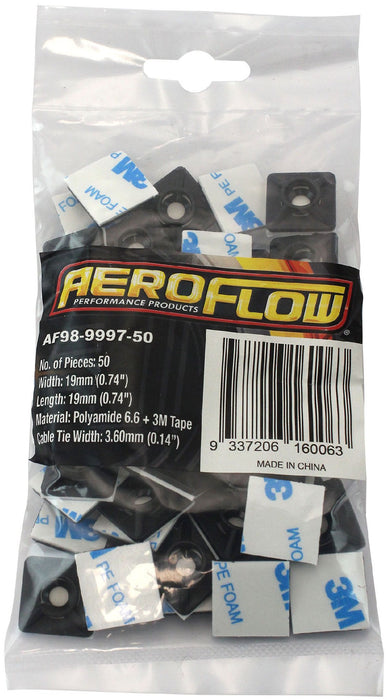 Cable Tie Self Adhesive Mount 19mm x 19mm - 50 Pack  