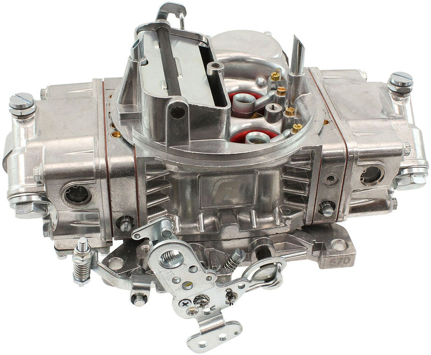 Aeroflow 570cfm 4-Barrel Street Carburettor with Vacuum Secondaries Square bore 4150 Flange, Electric Choke, Silver Finish 