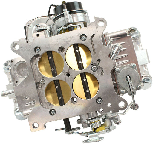 Aeroflow 750cfm 4-Barrel Street Carburettor with Vacuum Secondaries Square bore 4150 Flange, Electric Choke, Silver Finish 