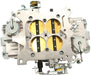 Aeroflow 650cfm 4-Barrel Double Pumper Carburettor with Mechanical Secondaries Square bore 4150 Flange, No Choke, Silver Finish 