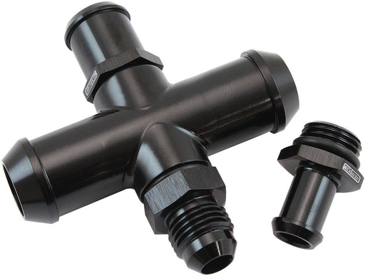 AF64-4044BLK - AEROFLOW FORD BARRA BA BF FG XR6 HEATER HOSE X-PIECE 