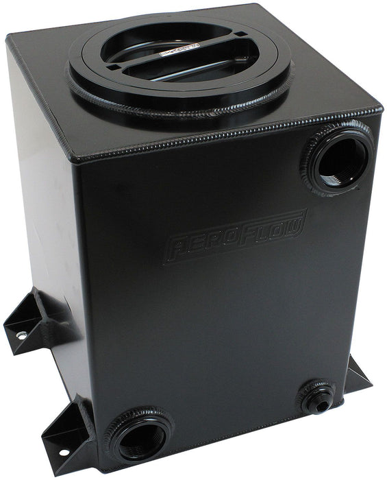 Aeroflow Universal Water / Ice Tank - Black -20 ORB Inlet/Outlet With 6" Cap