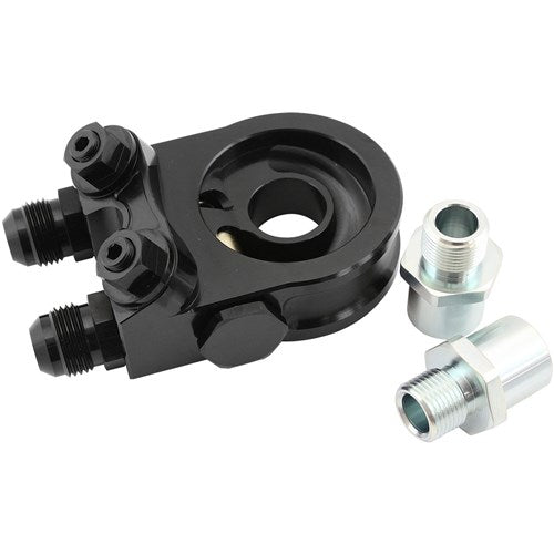 Billet Aluminium Subaru EJ Dual Port Remote Filter & Oil Thermostat M20 Filter Thread With 4 x -10 ORB ports, 1/8" NPT Port 