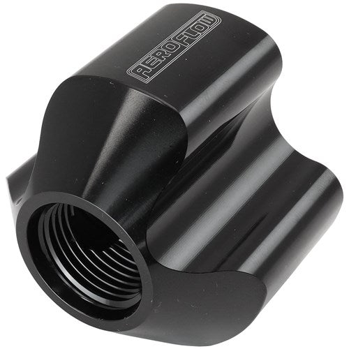 Aeroflow 4 Port Inline Distribution Block - Black Finish 3 x -8 ORB Ports, 1 x -10 ORB Port 