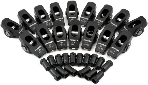 Aeroflow Big Block Chev Aluminium Roller Rocker Set 7/16" Stud Mount, 1.7 Ratio, Set of 16 