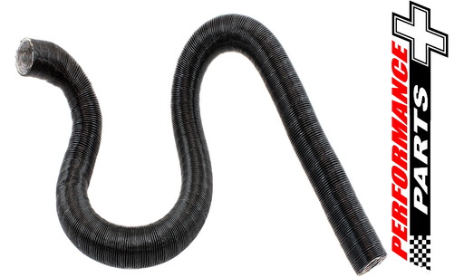 Aeroflow 3" (76.5mm) O.D. Black Aluminium Flexible Duct 1 Meter Compressed Length.  