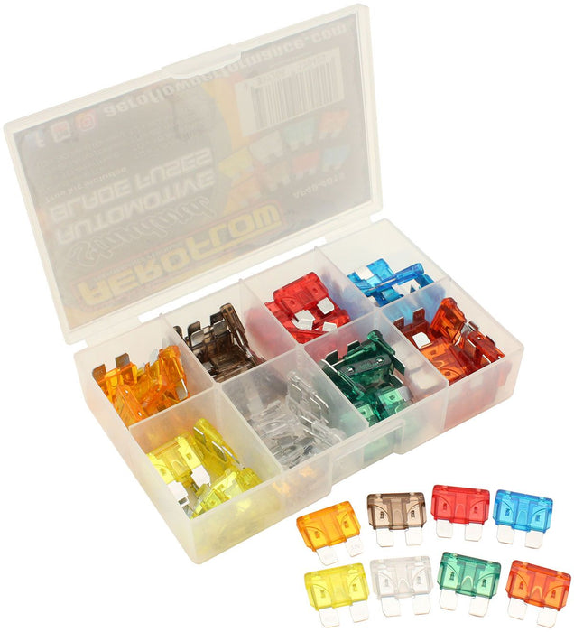 AF49-4015-Aeroflow Bulk Multi Pack Standard Blade Fuses – 90 Pieces 10 of Each 5 AMP up to 40 AMP Fuses Included 