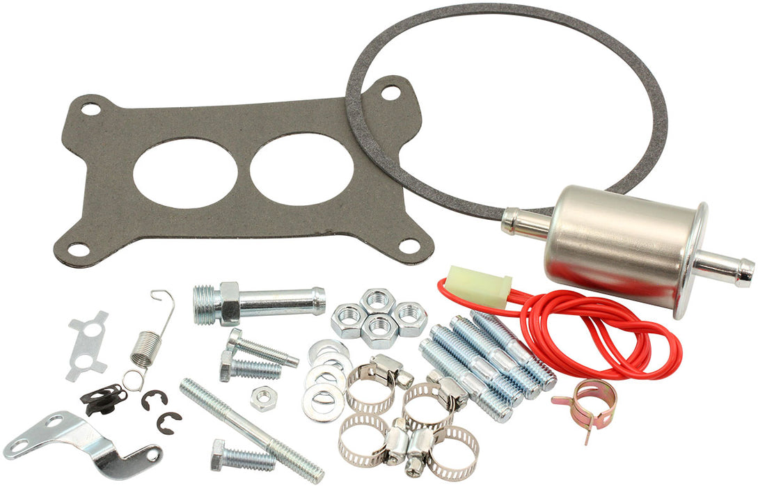 Aeroflow 350cfm 2-Barrel Street Carburettor Electric Choke, Silver Finish 