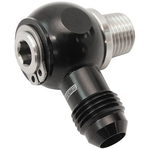 1/4" NPT BANJO KIT -6AN S/S BOLT ADAPTER BLACK ALLOY Aeroflow - AF 392-06-04