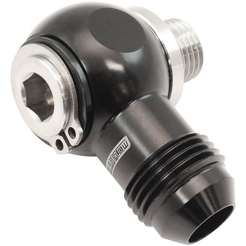 1/4" NPT BANJO KIT -8AN S/S BOLT ADAPTER BLACK ALLOY Aeroflow - AF 392-08-04