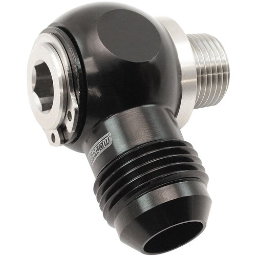 3/8" NPT BANJO KIT -10AN S/S BOLT ADAPTER BLACK ALLOY Aeroflow - AF 392-10-06