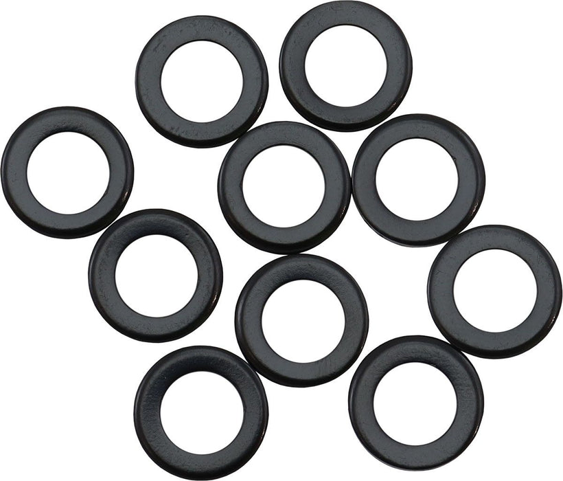 af33-02-0001- Aeroflow Chromoly Black Oxide Flat Washers, 10-Pack M8, 8.35mm I.D, 14.5mm O.D, 1.6mm Thick 
