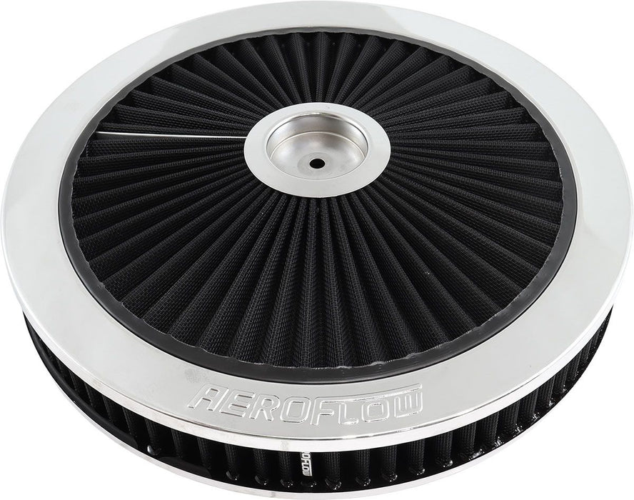 Full Flow air Filter 14" x 2-1/8 Chrome Assembly