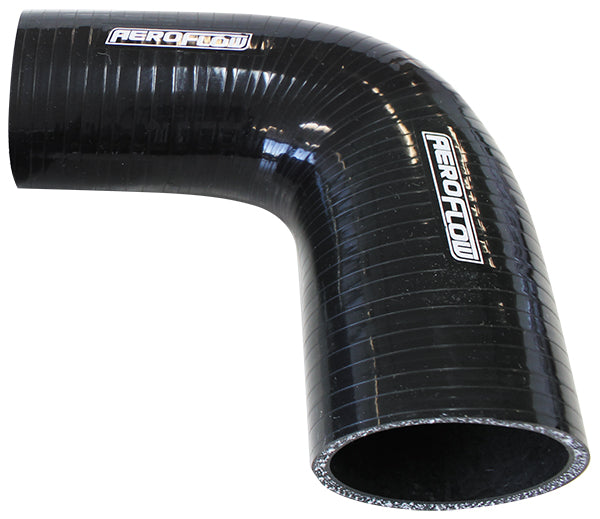 GLOSS BLACK 90° SILCONE REDUCER / EXPANDER HOSE 3-1/2" (90mm) TO 2-1/2" (63mm)