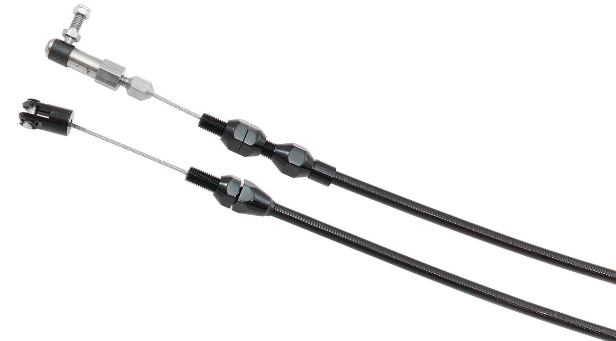 AF42-1203BLK - AEROFLOW UNIVERSAL THROTTLE CABLE BLACK COVER BLACK ENDS 60" LONG 
