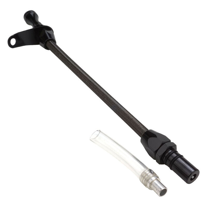 Proflow Transmission Dipstick, Braided Stainless/Black Steel, Bellhousing Mount, 700R4, 4L60E, Each 