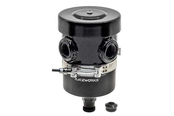 RACEWORKS 1.0L CATCH CAN / BREATHER TANK WITH Y-PORTS