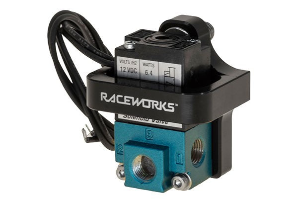 RACEWORKS 3-PORT SOLENOID BILLET MOUNT (BLACK)