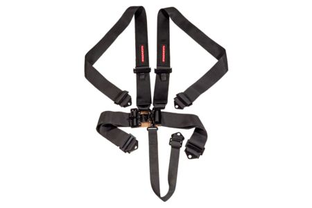RACEWORKS RACING HARNESS, 5 POINT 3" BELTS LATCH TYPE, BLACK SFI APPROVED